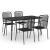 Set mobilier de grădină 5 piese negru sfoară de bumbac și oțel GartenMobel Dekor