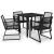 Set mobilier de exterior, 5 piese, negru, ratan PVC GartenMobel Dekor