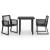 Set mobilier de exterior, 3 piese, negru, ratan PVC GartenMobel Dekor