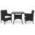 Set mobilier grădină, 3 piese, negru, poliratan și lemn acacia GartenMobel Dekor