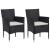 Set mobilier grădină, 3 piese, negru, poliratan și lemn acacia GartenMobel Dekor