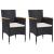 Set mobilier grădină, 3 piese, negru, poliratan și lemn acacia GartenMobel Dekor