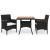 Set mobilier grădină, 3 piese, negru, poliratan și lemn acacia GartenMobel Dekor