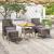Set mobilier grădină, 5 piese, gri, poliratan și lemn acacia GartenMobel Dekor
