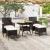 Set mobilier grădină, 5 piese, negru, poliratan/sticlă tratată GartenMobel Dekor
