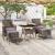 Set mobilier grădină, 5 piese, gri, poliratan/sticlă tratată GartenMobel Dekor