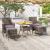 Set mobilier grădină, 5 piese, gri, poliratan și lemn acacia GartenMobel Dekor