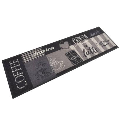 Covor de bucătărie lavabil Coffee, negru, 60x180 cm, catifea GartenMobel Dekor