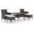 Set mobilier grădină, 5 piese, negru, poliratan și lemn acacia GartenMobel Dekor