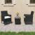 Set mobilier bistro, 3 piese, negru poliratan/sticlă securizată GartenMobel Dekor