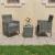Set mobilier bistro, 3 piese, gri, poliratan/sticlă securizată GartenMobel Dekor