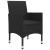 Set mobilier bistro, 3 piese, negru, poliratan și lemn acacia GartenMobel Dekor