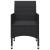 Set mobilier bistro, 3 piese, negru, poliratan și lemn acacia GartenMobel Dekor