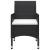 Set mobilier bistro, 3 piese, negru, poliratan și lemn acacia GartenMobel Dekor