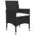 Set mobilier bistro, 3 piese, negru, poliratan și lemn acacia GartenMobel Dekor