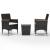 Set mobilier bistro, 3 piese, negru poliratan/sticlă securizată GartenMobel Dekor