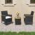 Set mobilier bistro, 3 piese, negru, poliratan/lemn de acacia GartenMobel Dekor