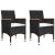 Set mobilier bistro, 3 piese, negru, poliratan/lemn de acacia GartenMobel Dekor