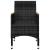 Set mobilier bistro, 3 piese, negru, poliratan/lemn de acacia GartenMobel Dekor