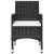 Set mobilier bistro, 3 piese, negru, poliratan/lemn de acacia GartenMobel Dekor