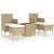 Set mobilier bistro, 3 piese, bej, poliratan/sticlă securizată GartenMobel Dekor