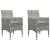 Set mobilier bistro grădină, 3 piese, gri, poliratan și sticlă GartenMobel Dekor