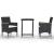 Set mobilier bistro grădină 3 piese negru poliratan și sticlă GartenMobel Dekor