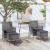 Set mobilier de grădină, 3 piese, gri, poliratan și sticlă GartenMobel Dekor