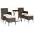 Set mobilier bistro, 3 piese, maro, poliratan/sticlă securizată GartenMobel Dekor