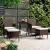 Set mobilier bistro, 3 piese, maro, poliratan/sticlă securizată GartenMobel Dekor