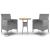 Set mobilier de grădină, 3 piese, gri, poliratan GartenMobel Dekor