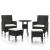 Set mobilier de grădină, 5 piese, negru, poliratan GartenMobel Dekor