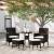 Set mobilier de grădină, 5 piese, negru, poliratan GartenMobel Dekor