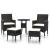 Set mobilier de grădină, 5 piese, negru, poliratan GartenMobel Dekor