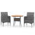 Set mobilier de grădină, 3 piese, gri, poliratan GartenMobel Dekor