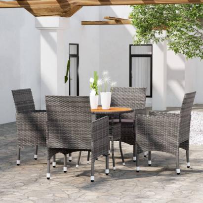 Set mobilier de grădină, 5 piese, gri, poliratan GartenMobel Dekor