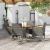 Set mobilier grădină, 5 piese, gri, poliratan și sticlă GartenMobel Dekor