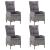Set mobilier grădină, 5 piese, gri, poliratan, lemn acacia GartenMobel Dekor