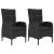 Set mobilier grădină, 3 piese, negru, poliratan și sticlă GartenMobel Dekor