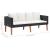 Set mobilier de grădină cu perne, 3 piese, negru, poliratan GartenMobel Dekor