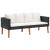 Set mobilier de grădină cu perne, 3 piese, negru, poliratan GartenMobel Dekor