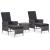Set mobilier de grădină cu perne, 3 piese, gri, poliratan GartenMobel Dekor