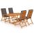 Set mobilier de grădină cu perne gri, 5 piese, lemn masiv tec GartenMobel Dekor