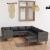 Set mobilier de grădină cu perne, 9 piese, gri, poliratan GartenMobel Dekor