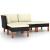 Set mobilier de grădină cu perne, 4 piese, negru, poliratan GartenMobel Dekor