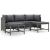 Set mobilier de grădină cu perne, 5 piese, gri, poliratan GartenMobel Dekor