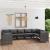 Set mobilier de grădină cu perne, 9 piese, gri, poliratan GartenMobel Dekor