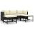 Set mobilier de grădină cu perne, 5 piese, negru, poliratan GartenMobel Dekor