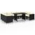 Set mobilier de grădină cu perne, 10 piese, negru, poliratan GartenMobel Dekor