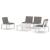 Set mobilier de grădină cu perne, 4 piese, alb, plastic GartenMobel Dekor